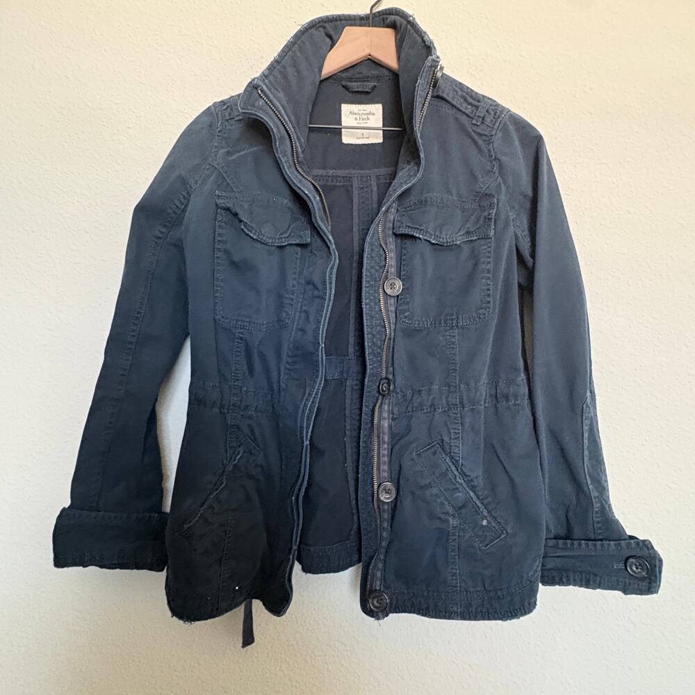 Abercrombie & Fitch Y2K military-style utility jacket DarkAcedemia Wmn S Cotton - Picture 2 of 8